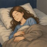 快眠で気持ちよさそうに寝ている女性